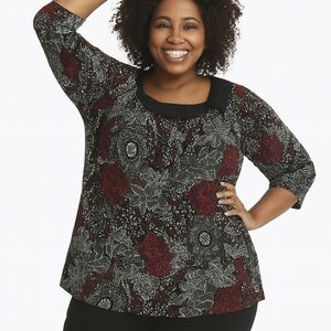 Jaclyn Smith Women’s Blouse Elegant Floral Print – Size 3X 🌺